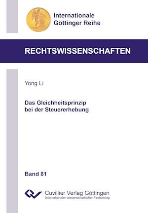 Cover for Yong Li · Das Gleichheitsprinzip bei der Steuererhebung (Paperback Book) (2018)