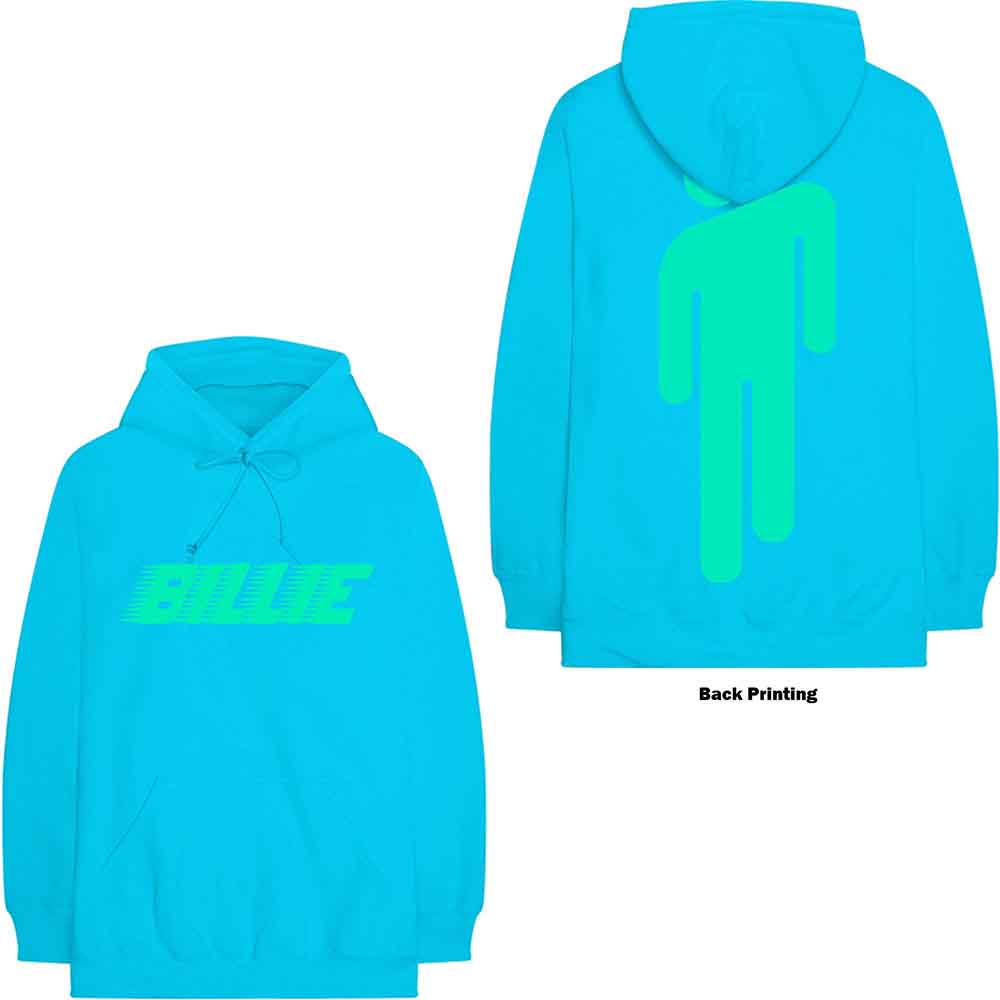 Billie Eilish Billie Eilish Unisex Pullover Hoodie Logo Blohsh Back Print Hoodie size M Blue Unisex edition 2023