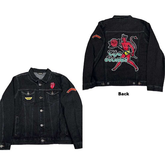 The Rolling Stones Unisex Denim Jacket: Sympathy (Back & Sleeve Print) - The Rolling Stones - Merchandise -  - 5056561014586 - 