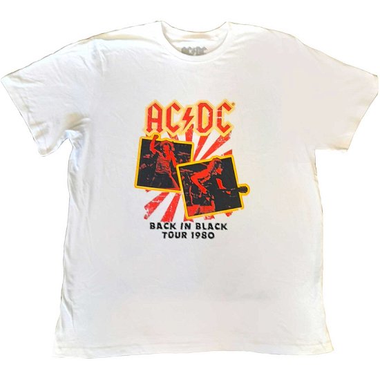 AC/DC Unisex T-Shirt: Back in Black Tour 1980 (XXXX-Large) - AC/DC - Produtos -  - 5056561043586 - 