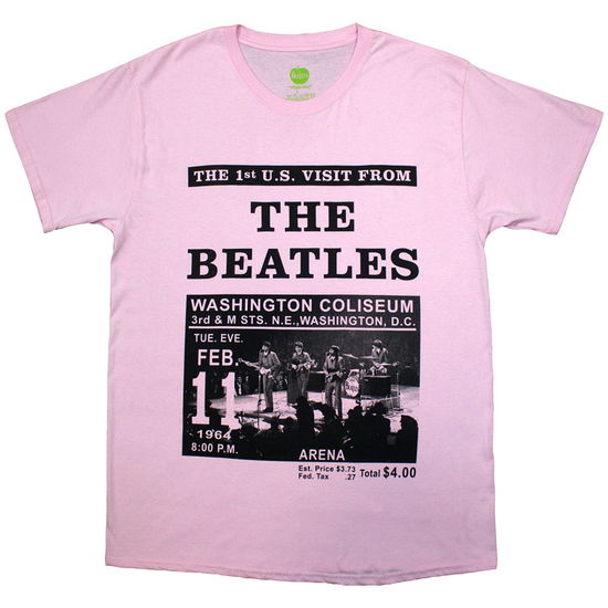 Cover for The Beatles · The Beatles Unisex T-Shirt: Washington '64 Promo (Pink) (T-shirt) [size S] (2024)