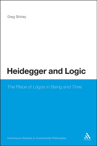 Cover for Greg Shirley · Heidegger and Logic: the Place of Lã³gos in Being and Time (Bloomsbury Studies in Continental Philosophy) (Taschenbuch) (2011)