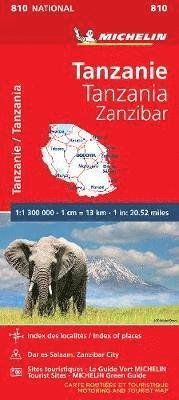 Tanzania & Zanzibar - Michelin National Map 810: Map - Michelin - Bücher - Michelin Editions des Voyages - 9782067242586 - 11. Oktober 2019