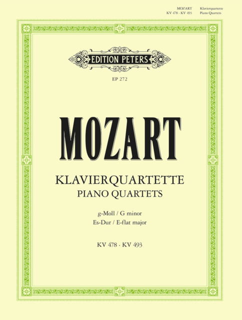 Cover for Wolfgang Amadeus Mozart · Piano Quartets in G minor K478, E flat K493 (Sheet music) (2001)