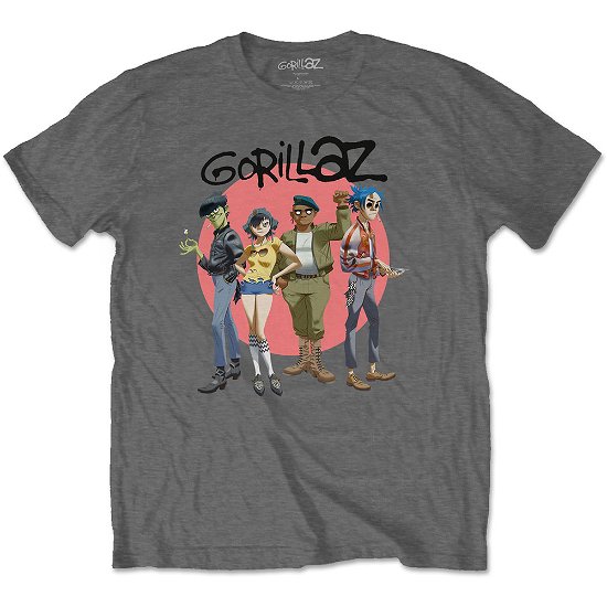 Cover for Gorillaz · Gorillaz Unisex T-Shirt: Group Circle Rise (T-shirt) [size M] [Grey - Unisex edition]