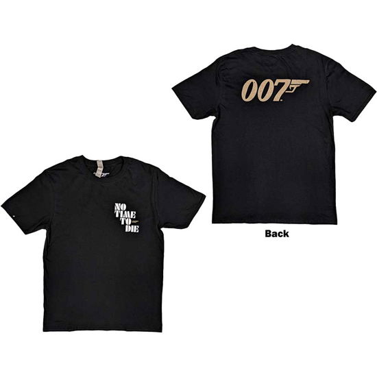 Cover for James Bond 007 · James Bond 007 Unisex T-Shirt: No Time To Die &amp; Logo (Back Print) (T-shirt) [size S] [Black - Unisex edition]