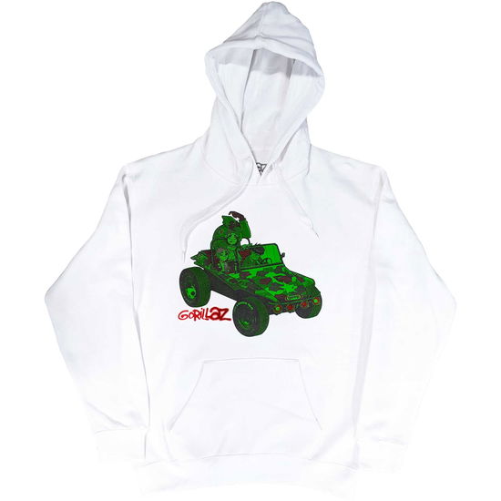 Gorillaz Unisex Pullover Hoodie: Green Jeep - Gorillaz - Gadżety -  - 5056561059587 - 