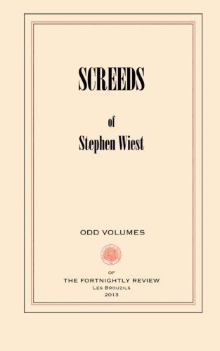 Cover for Stephen Wiest · Screeds (Odd Volumes) (Pocketbok) (2013)