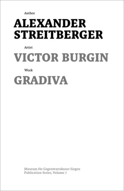 Cover for Alexander Streitberger · Victor Burgin: Gradiva - Schriftenreihe des Museums fur Gegenwartskunst Siegen (Paperback Book) (2019)