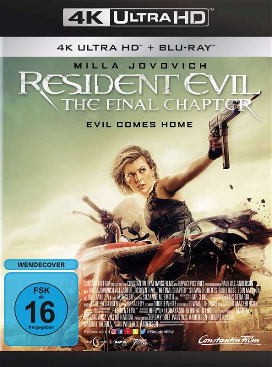 Resident Evil: the Final Chapter - Milla Jovovich,ali Larter,iain Glen - Elokuva - HIGHLIGHT CONSTANTIN - 4011976339588 - keskiviikko 5. heinäkuuta 2017