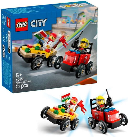 Cover for Lego · LEGO City 60458 Raceautopakket: Pizzabestelwagen Vs. Brandweerauto (Zabawki)