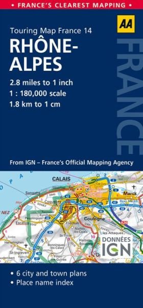 Cover for Aa Publishing · 14. Rhone-Alpes: AA Road Map France (Landkart) (2014)