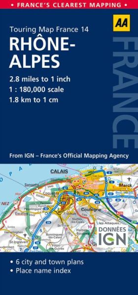 Cover for Aa Publishing · 14. Rhone-Alpes: AA Road Map France (Map) (2014)