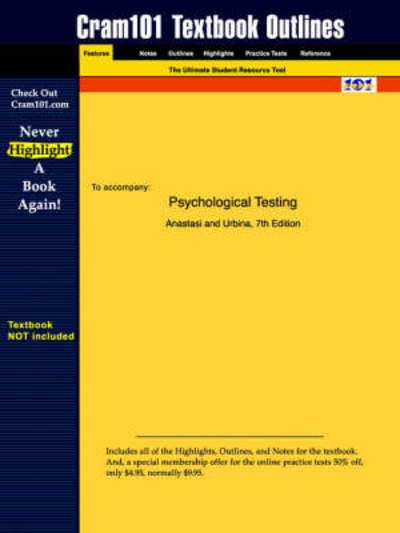 Cover for 7th Edition Anastasi and Ur · Studyguide for Psychological Testing by Urbina, Anastasi &amp;, (Pocketbok) (2006)