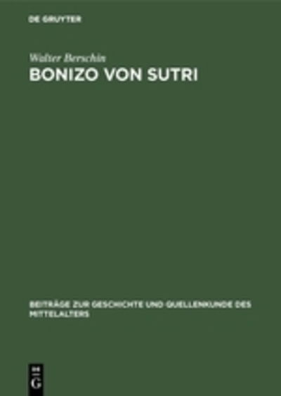 Cover for Berschin · Bonizo von Sutri (Book) (1972)