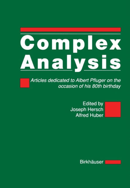 Cover for J. Hersch · Complex Analysis: Articles dedicated to Albert Pfluger on the occasion of his 80th birthday (Paperback Book) (1988)