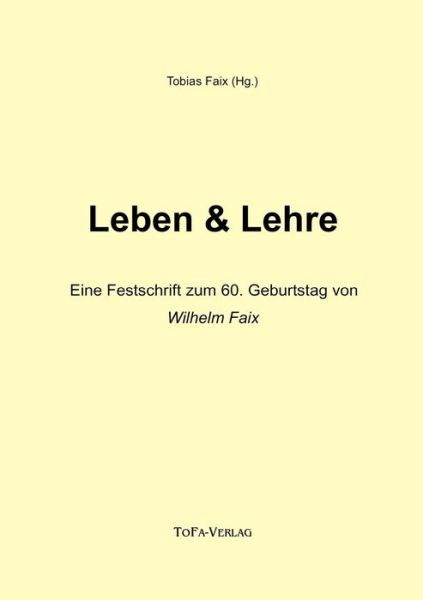 Cover for Tobias Faix · Leben + Lehre (Paperback Book) [German edition] (2000)