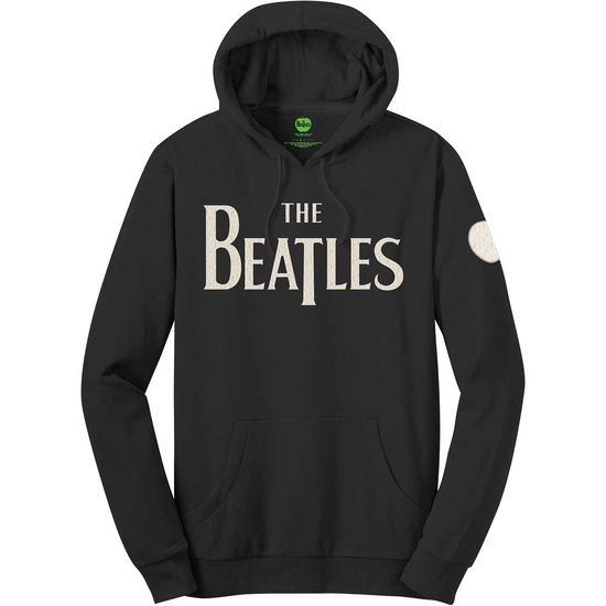 The Beatles Unisex Pullover Hoodie: Drop T Logo & Apple Applique (Black) (Embellished) - The Beatles - Produtos - MERCHANDISE - 5056170666589 - 30 de dezembro de 2019