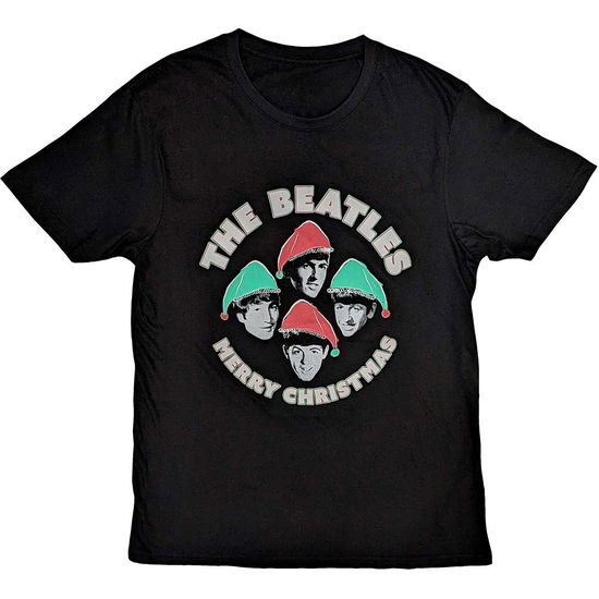 The Beatles Unisex T-Shirt: Christmas Hats - The Beatles - Koopwaar -  - 5056737205589 - 