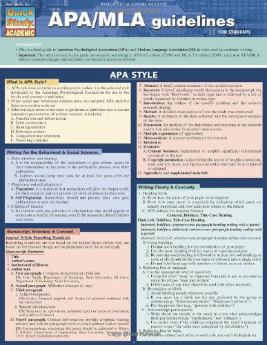 Cover for Thomas Smith · APA / MLA Guidelines (Map) [Lam Chrt edition] (2011)