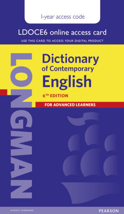 Cover for Longman · LDOCE 6 Single User Access Card with 1-year Pin Codes - Longman Dictionary of Contemporary English (N/A) (2014)