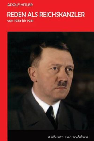 Cover for Adolf Hitler · Reden als Reichskanzler (Pocketbok) (2016)