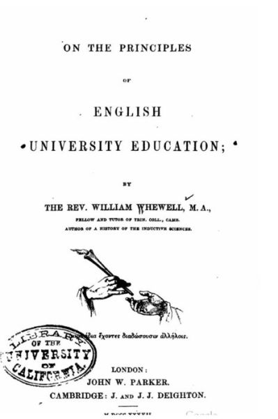 Cover for William Whewell · On the principles of English university education (Paperback Book) (2016)