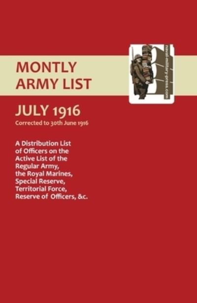 Cover for Anon · MONTHLY ARMY LIST. JULY 1916 Volume 3 (Bok) (2000)