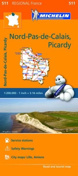 Cover for Michelin · Michelin Regional Maps: Michelin France blad 511: Nord-Pas-de-Calais, Picardie - Picardy (Innbunden bok) (2017)