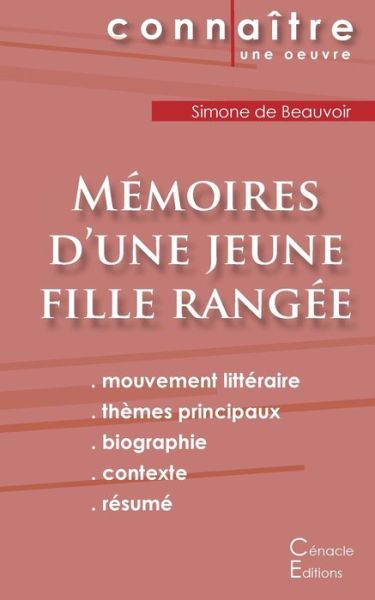 Fiche de lecture Memoires d'une jeune fille rangee de Simone de Beauvoir (Analyse litteraire de reference et resume complet) - Simone De Beauvoir - Kirjat - Les éditions du Cénacle - 9782367886589 - torstai 27. lokakuuta 2022