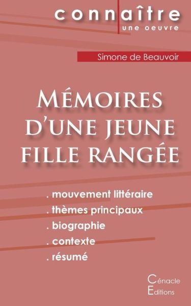 Cover for Simone De Beauvoir · Fiche de lecture Memoires d'une jeune fille rangee de Simone de Beauvoir (Analyse litteraire de reference et resume complet) (Paperback Bog) (2022)