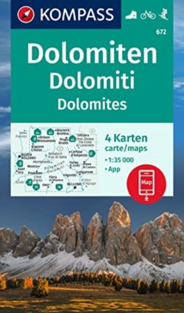 Cover for Kompass · Kompass Wanderkarte: Dolomiten - Dolomites (Hardcover bog) (2023)