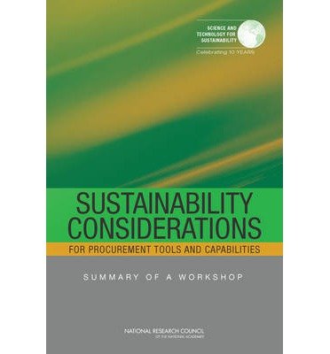 Cover for National Research Council · Sustainability Considerations for Procurement Tools and Capabilities: Summary of a Workshop (Paperback Book) (2012)