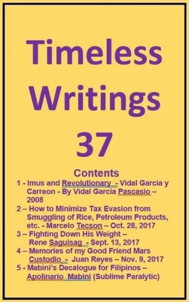 Cover for Tatay Jobo Elizes Pub · Timeless Writings - 37 (Pocketbok) (2017)