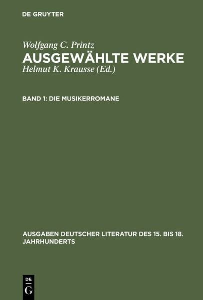 Cover for Printz · Werke.01 Musikerromane (Buch) (1974)
