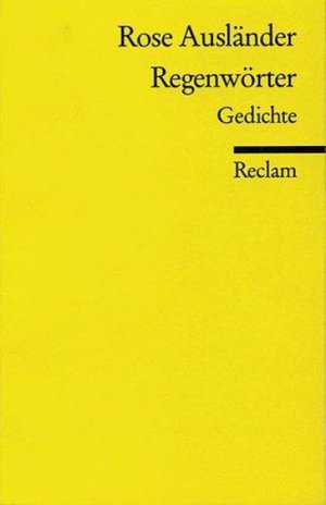 Cover for Rose AuslÃ¤nder · Reclam UB 08959 Ausländer.Regenwörter (Bog)