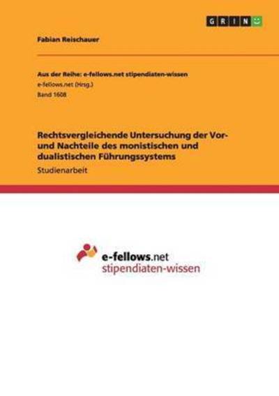 Cover for Reischauer · Rechtsvergleichende Untersuc (Book) (2015)