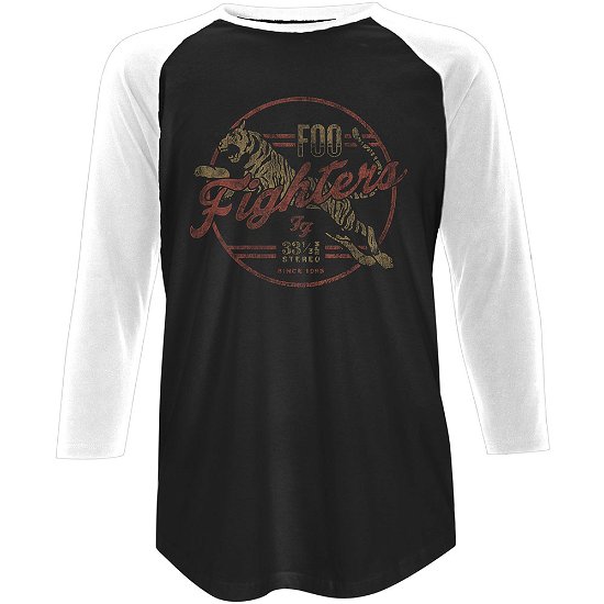 Cover for Foo Fighters · Foo Fighters Unisex Raglan T-Shirt: Tiger (T-shirt) [size S] [Black, White - Unisex edition]