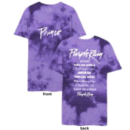 Prince Unisex T-Shirt: Purple Rain (Wash Collection & Back Print) - Prince - Merchandise -  - 5056561034591 - 