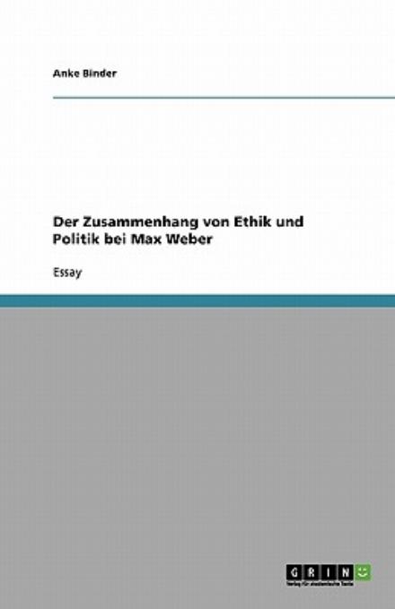 Cover for Binder · Der Zusammenhang von Ethik und P (Book) [German edition] (2013)