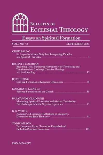 Cover for Chris Bruno · Bulletin of Ecclesial Theology, Volume 7.2 (Paperback Book) (2020)