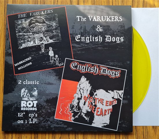 Cover for English Dogs &amp; the Varukers · To the Ends of the Earth / Massacred Millions (Transparent Yellow Vinyl) (LP) (2022)