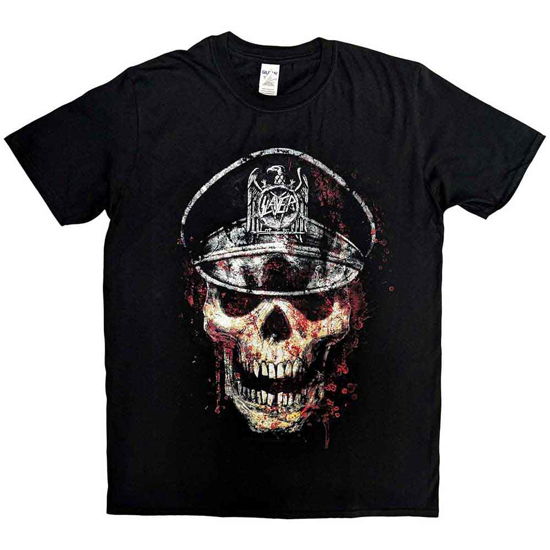 Slayer Unisex T-Shirt: Skull Hat - Slayer - Fanituote - ROFF - 5055295348592 - tiistai 29. lokakuuta 2013