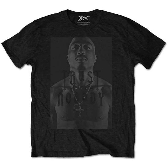 Tupac Unisex T-Shirt: Trust no one (Black) - Tupac - Gadżety - Bravado - 5055979918592 - 22 października 2015