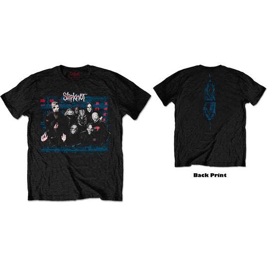 Cover for Slipknot · Slipknot Unisex T-Shirt: WANYK Glitch Group (Black) (Back Print) (T-shirt) [size XL] [Black - Unisex edition] (2019)