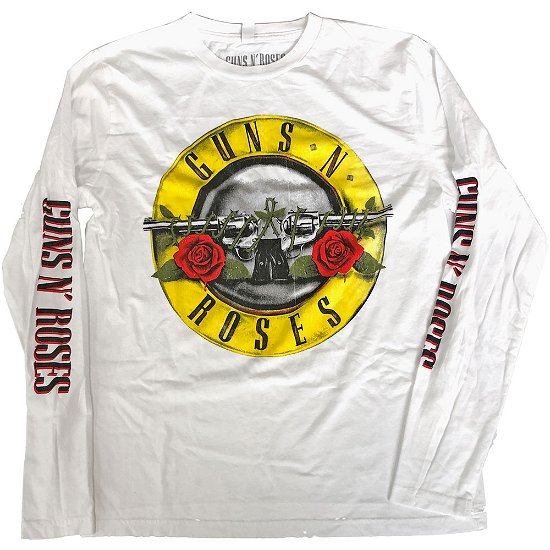 Cover for Guns N Roses · Guns N' Roses Unisex Long Sleeve T-Shirt: Classic Logo (Sleeve Print) (CLOTHES) [size S] [White - Unisex edition]