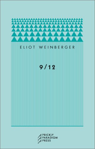 Cover for Eliot Weinberger · 9/12: New York After (Taschenbuch) (2003)