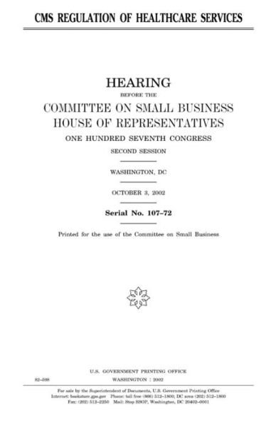 Cover for United States Congress · CMS regulation of healthcare services (Paperback Bog) (2018)