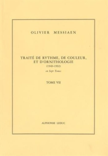Cover for Messiaen Olivier · Traite De Rhythme De Couleur et D (Taschenbuch) (2014)