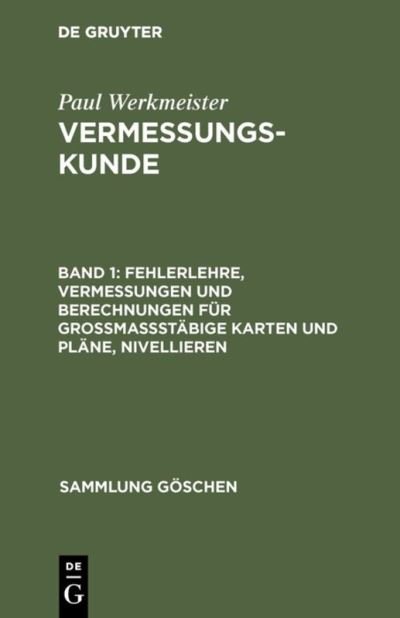 Sg2160 Kahmen: Vermessungs- Kunde 1 17a - Na - Books - Walter de Gruyter - 9783110117592 - August 1, 1988
